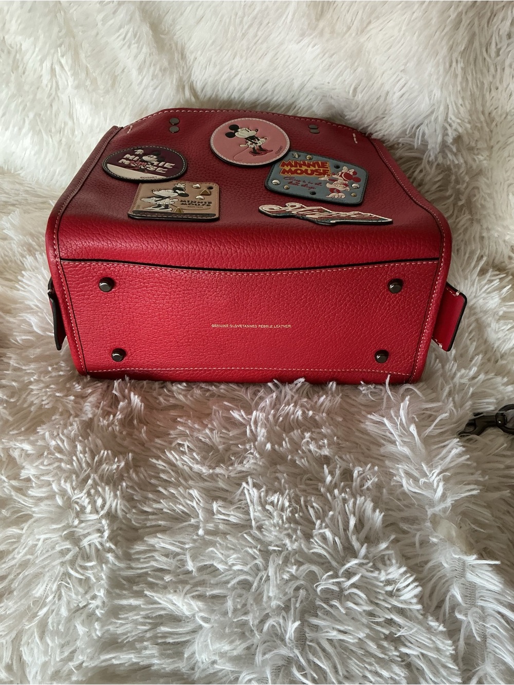 Coach Disney X Red Leather Minnie Mouse with Patches Rogue 25 with Wallet - Picture 6 of 11